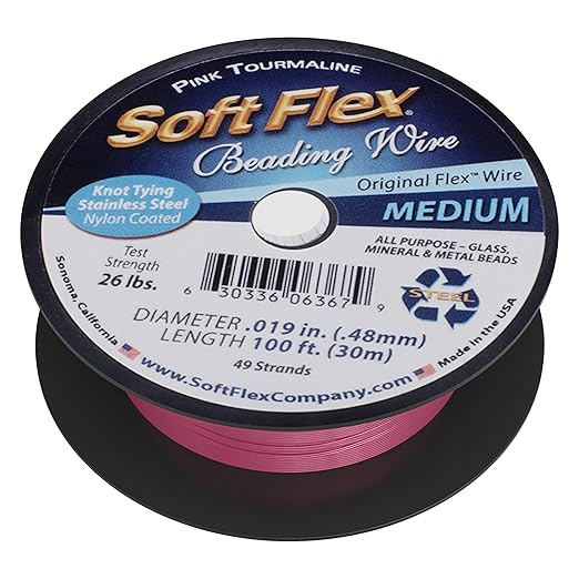 Soft Flex 49 Strand Beading Wire - Medium 0.19 Diameter - 100 Feet Nylon Design Wire