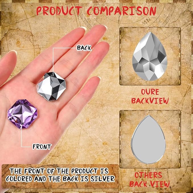 100 Pieces Toy Gems Pirate Treasure Jewels Fake Acrylic Gems Multicolor Bling - Image 4