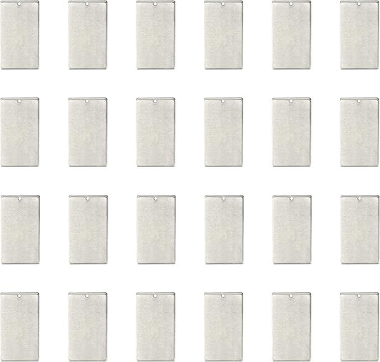ImpressArt - Premium Metal Stamping Rectangle Blanks for Metal Stamping and Jewelry Making (24 Pack) (11/16" x 1 1/4" Rectangle w/Hole, Alkeme)