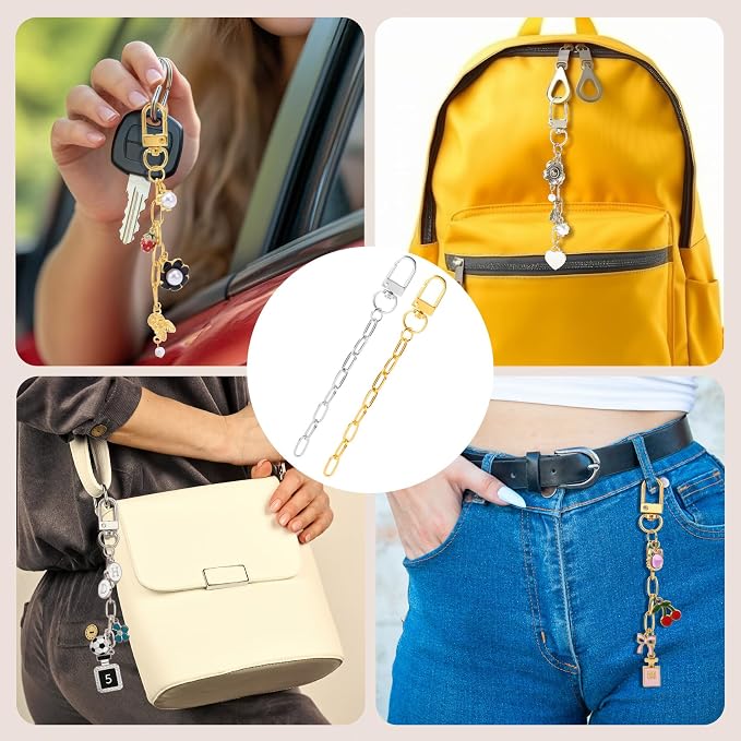 Hzopcw 20pcs Keychain Making Kit, Key Ring Swivel Snap Hook Chains, Extender - Image 3
