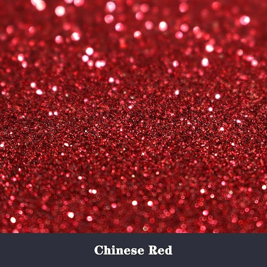 High Capacity 260g Shaker Bottle Package Metalic Fine Glitter,ANGXILIN Fine Glitter for Tumbler Jewelry Making,Epoxy Resin DIY Craft,Face Body Nail Art Fine Glitter (Chinese red)
