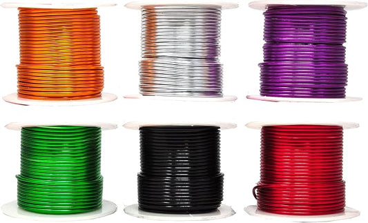 Mandala Crafts 12 14 16 18 20 22 Gauge Anodized Jewelry Making Beading Floral Colored Aluminum Craft Wire Wholesale Combo 6 rolls (14 Gauge, Combo 3)