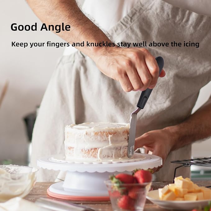 Cake Icing Spatulas with Non-Slip Handle 4 6 Inch Small Offset Palette Knife - Image 4