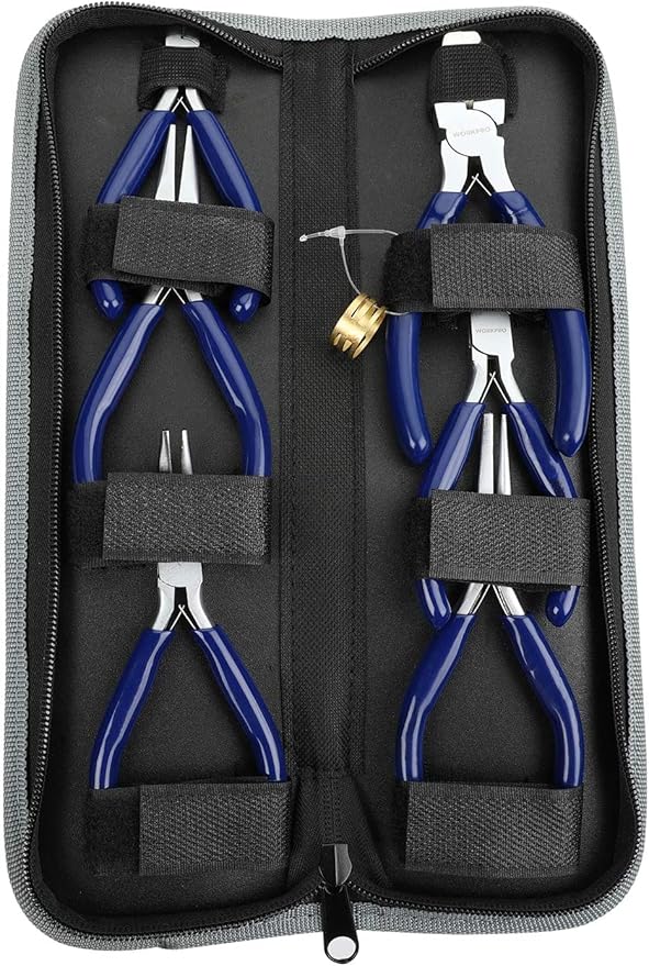 WORKPRO Jewelry Plicers Set, 7-Piece Jewelry Making Tools Kit with Needle Round Nose Plier and Bent Nose Plier Wire Cutter for Jewelry Repair, Beading, Wire Wrapping, Crafts, with Carrying Pouch