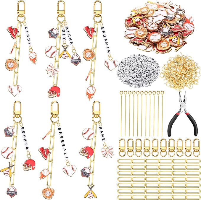 CraftyDream 558 Pcs Baseball Charms by CraftyDream