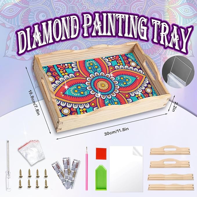 EWJRNSF Diamond Art Kits for Adults Wooden Serving Trays - Image 2