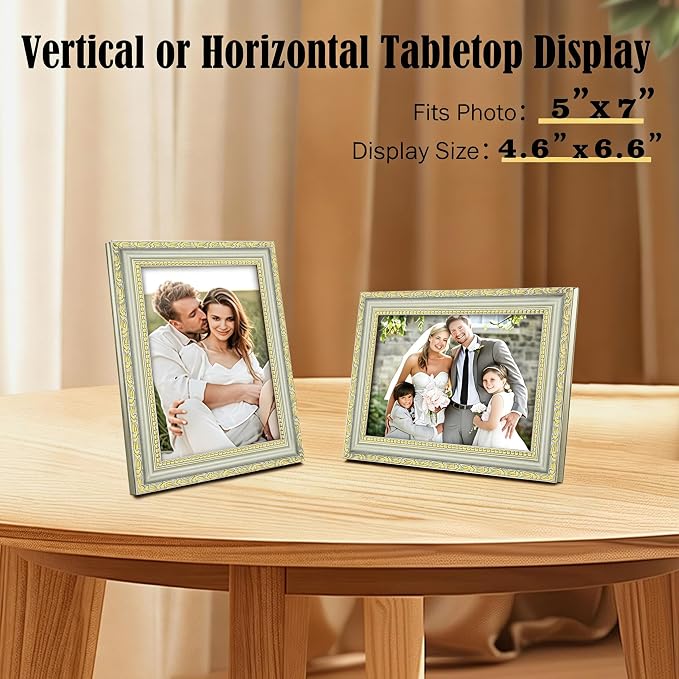 5×7 Picture Frame Gold - Image 2