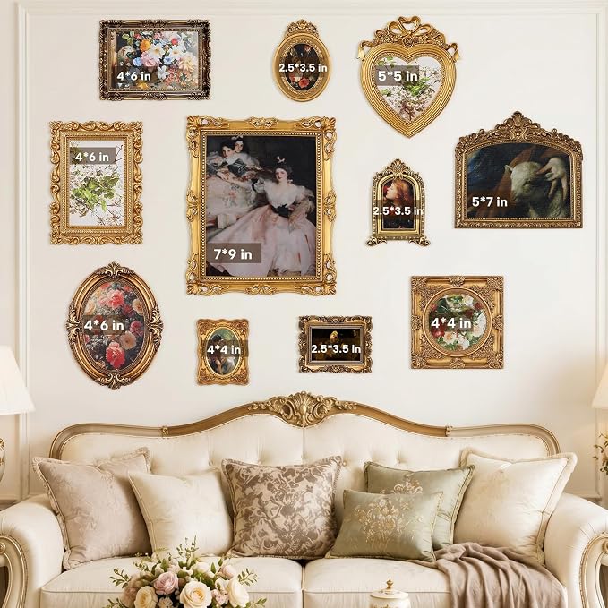 Wonderjune 11 Pcs Vintage Picture Frames Set by Wonderjune