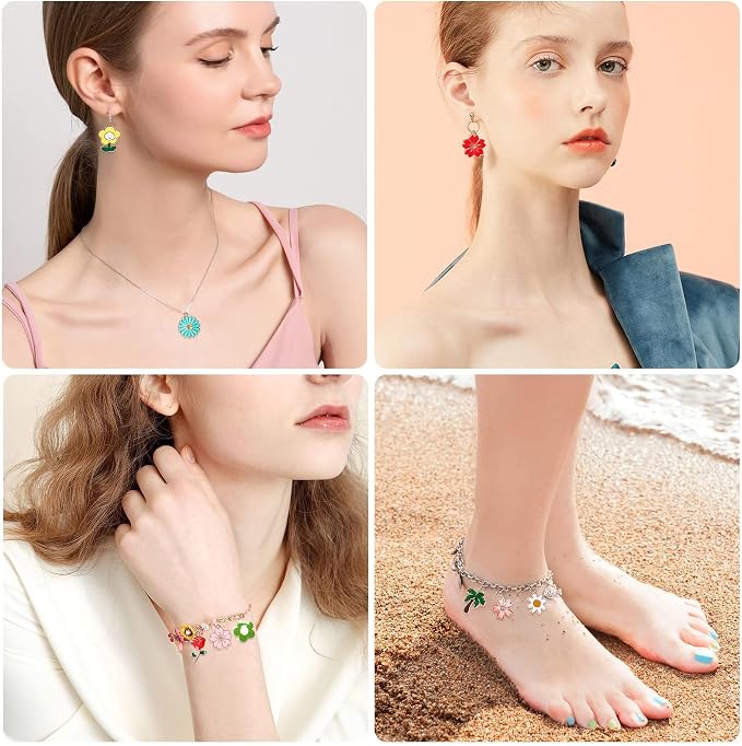 MARFOREVER 120 Pcs Spring Summer Flower Charms - Image 6