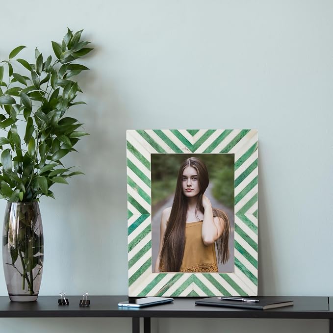 Picture Photo Frame Chevron Herringbone Art Inspired Vintage Table-Top/Wall - Image 3