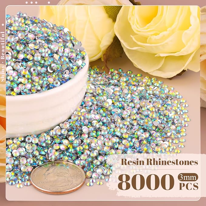 8000PCS 3mm Resin Rhinestones Bulk - Image 2