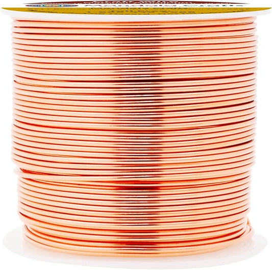 Mandala Crafts 12 14 16 18 20 22 Gauge Anodized Jewelry Making Beading Floral Colored Aluminum Craft Wire (18 Gauge, Copper)
