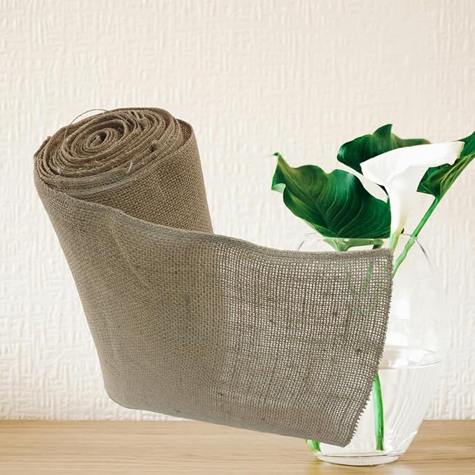 12" Wide Natural Burlap Fabric - 10 Yards Jute Ribbon for Gift Wrapping, Wedding Decorations, Rustic Crafts, Wreaths & Home Decoration (30cm Wide)