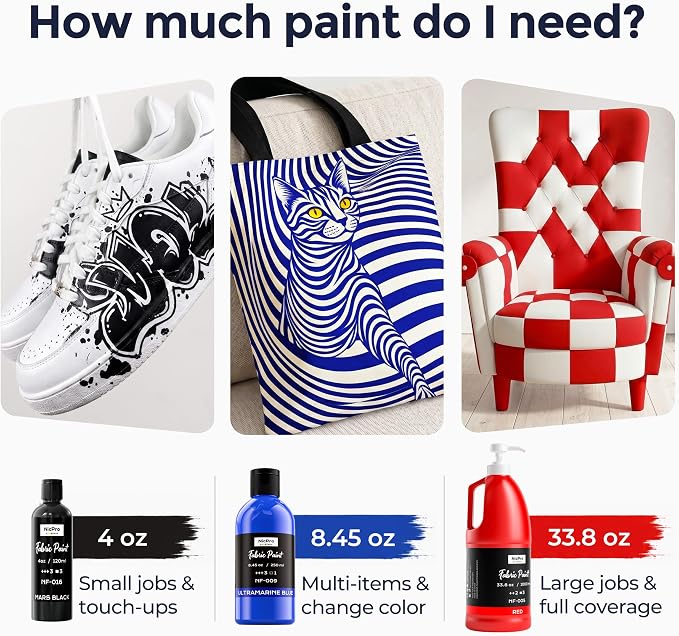 Nicpro Red Fabric Paint, 8.45 oz Fabric Paint - Image 7