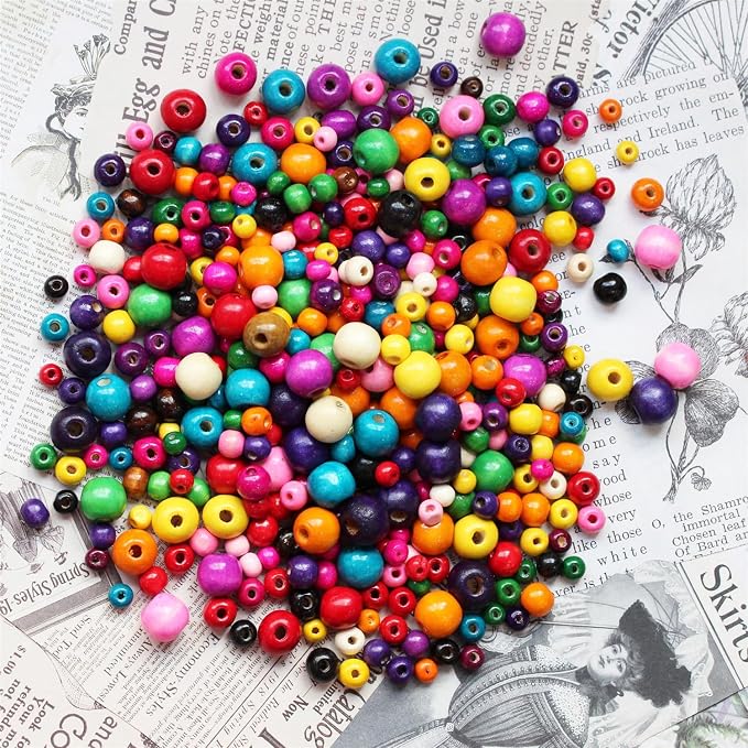 BetterJonny 800 Pcs Colorful Wooden Beads - Image 2