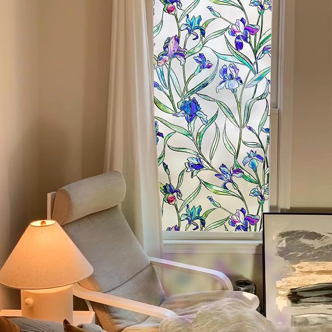 Coavas Stained Glass Window Film Privacy Static Cling - Image 2