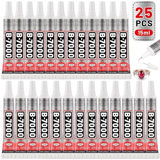 25 Tube 15ML B7000 Glue Clear by Cruzix