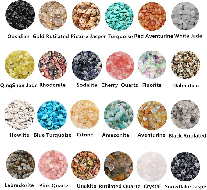 1600Pcs Natural Chip Stone Beads 5-8mm Crystal Bracelet Jewelry Making Kit | - Image 2