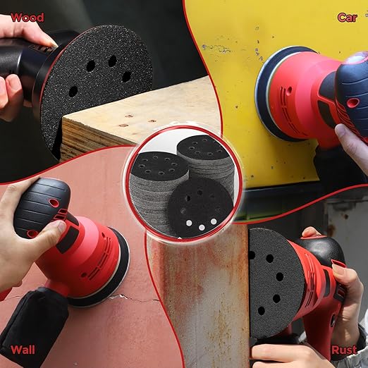 100PCS 5 inch Silicon Carbide Sanding Discs 1000 Grit, Wet Dry Orbital 5 Sander Hook and Loop Sandpaper Disc Ultra Fine Grit, Best for Metal,Automotive Precision Polishing