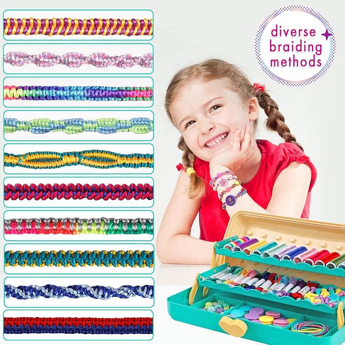 TingingYuli Friendship Bracelet Making Kit, 3-Layer Storage Box, Gift 6-12 | - Image 3