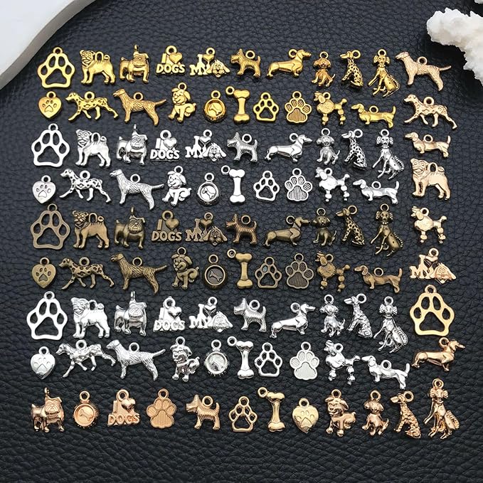 WOCRAFT 100pcs Dogs Charms for Jewelry Making Assorted Jewelry Bangle Bracelet - Image 6