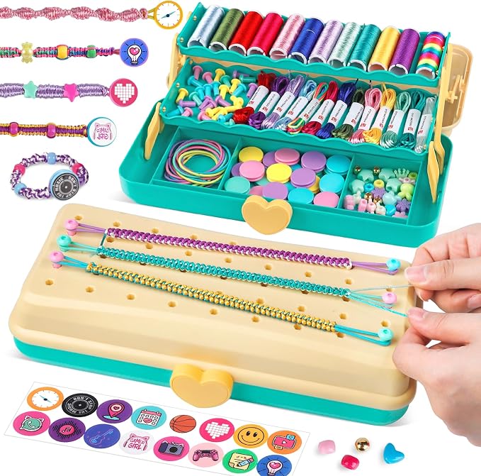 TingingYuli Friendship Bracelet Making Kit, 3-Layer Storage Box, Gift 6-12 | by Tingingyuli