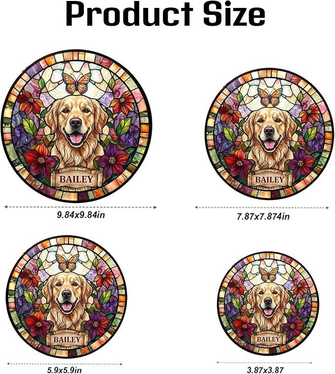 Personalized Dog Stain Glass Suncatcher, Pet Portrait Hanging Gifts, Dog - Image 7