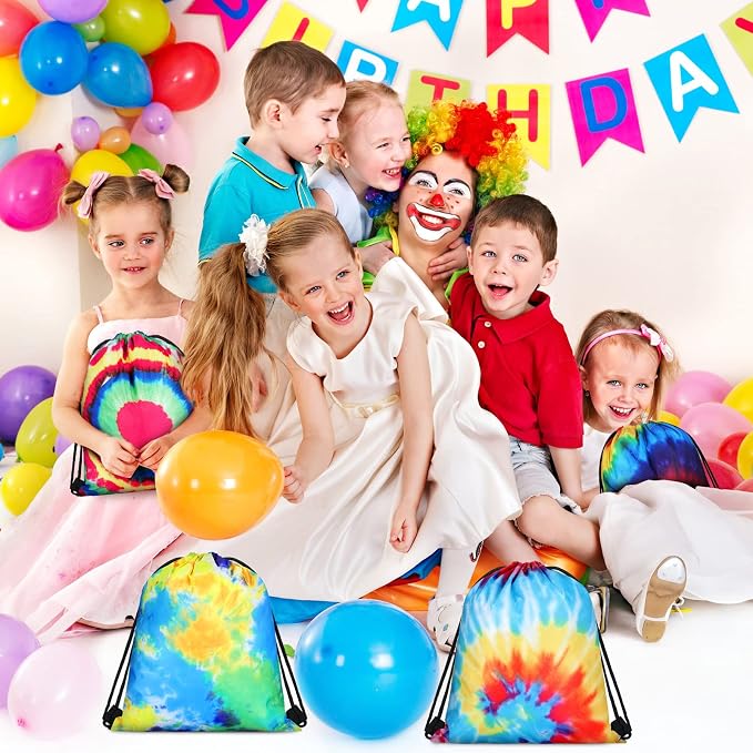 Lothee 30 Pack Tie Dye 30 Pack Drawstring Bags Party Favors - Image 2