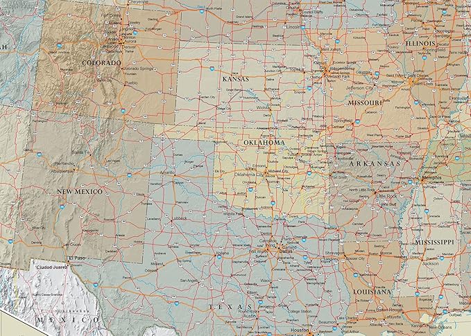 24x36 United States, USA Contemporary Premier Wall Map Poster (24x36 LAMINATED)