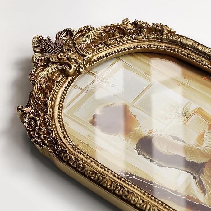 Cuspin Vintage Picture Frames 5x7 Gold Frame, Antique Arched Picture Frame - Image 4