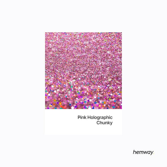 Hemway Polyurethane & Epoxy Resin Glitter 100g / 3.5oz Metallic Crystal Flake Additive for Flooring Jewelry Tumblers Glass Pigment - Chunky (1/40" 0.025" 0.6mm) - Rose Pink Holographic