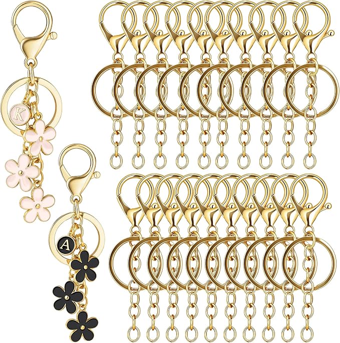 sunla 20pcs Gold Keychain Making Kit by SUNLA