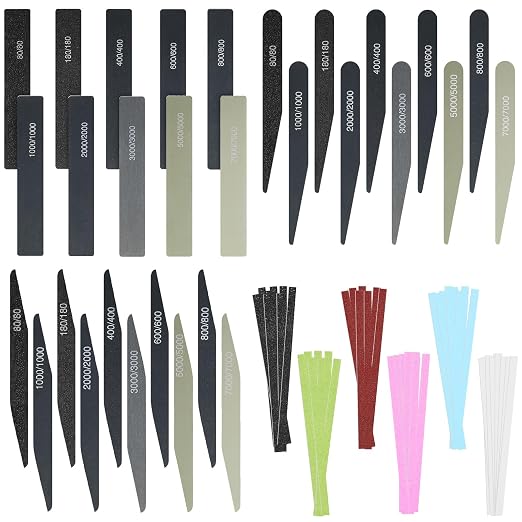 Honoson 60 Pcs Sanding Sticks for Plastic Models Set Include 30 Polishing by Honoson