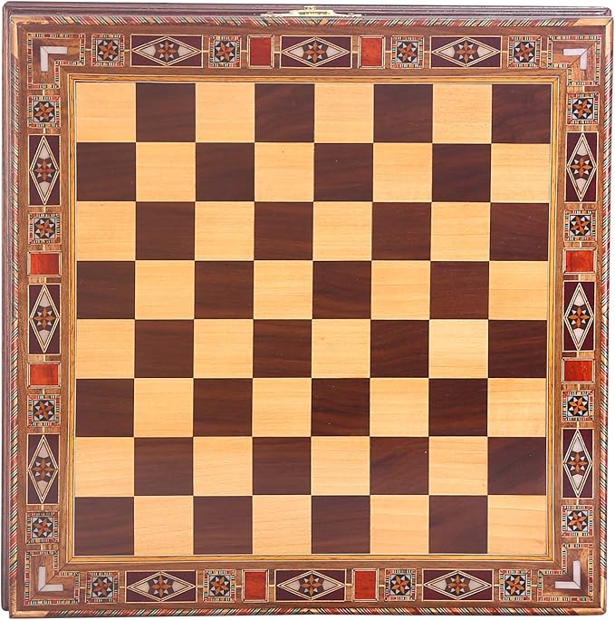 Medieval British Army Antique Copper Metal Chess Set for Adults,Handmade Pieces and Natural Solid Wooden Chess Board with Storage Inside King 3.35inc