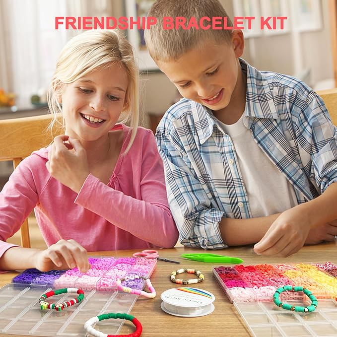 Redtwo 23000 Pcs 144 Colors Clay Beads Bracelet Making Kit | 7 Boxes Flat - Image 7