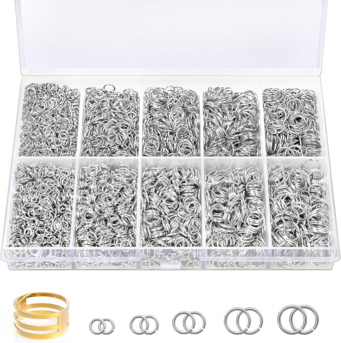 4600 Pcs Jump Rings for Jewelry Making Kit Gold & Silver, Open Rings by QulltkClasp