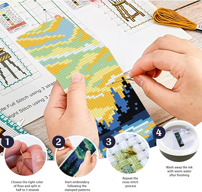 ACRNIGHEET 6PCS Cross Stitch Bookmark Kit - Image 4