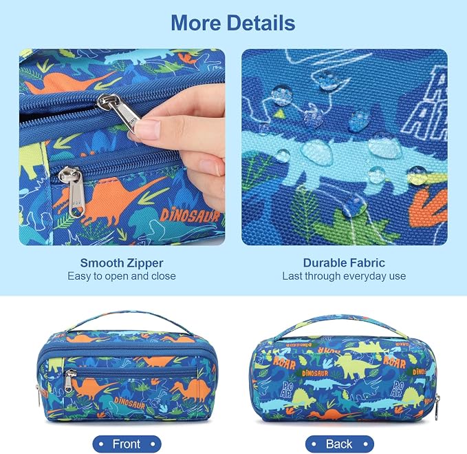 Large Pencil Case for Boys, Durable Pencil Pouch for School, Wide Opening Soft - Image 6