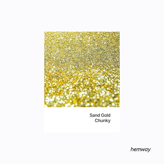 Hemway Polyurethane & Epoxy Resin Glitter 100g / 3.5oz Metallic Crystal Flake Additive for Flooring Jewelry Tumblers Glass Pigment - Chunky (1/40" 0.025" 0.6mm) - Sand Gold