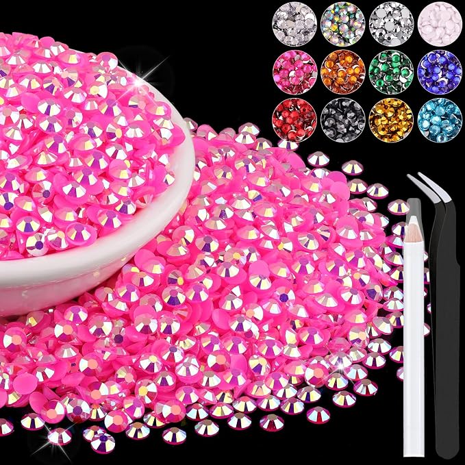 6000PCS 4mm Resin Jelly Rhinestones in Bulk, Bedazzling Flatback Crystals by BELLEBOOST