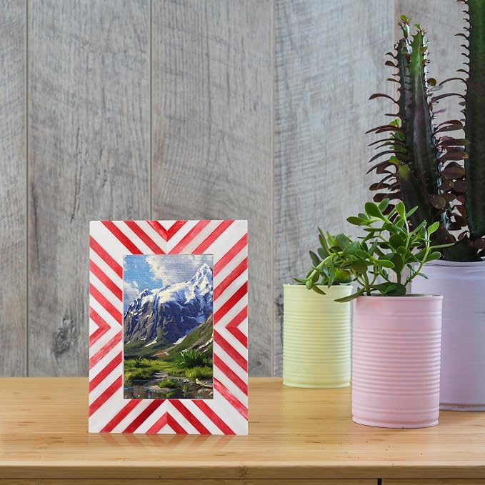 Picture Photo Frame Chevron Herringbone Art Inspired Vintage Table-Top/Wall - Image 5