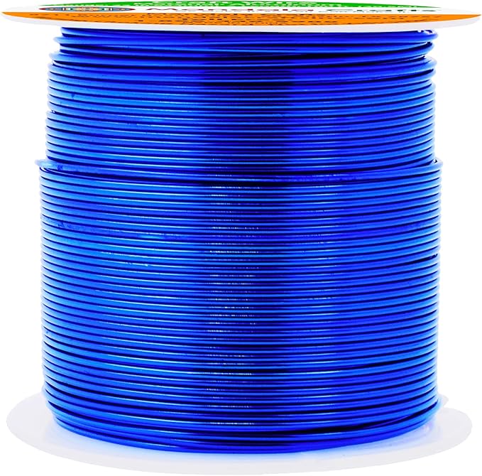 Mandala Crafts 22 Gauge Anodized Aluminum Craft Wire for Jewelry Making - 100 FT Colored Flexible True Blue Wire - Bendable for Bonsai Armature Crafting Sculpting