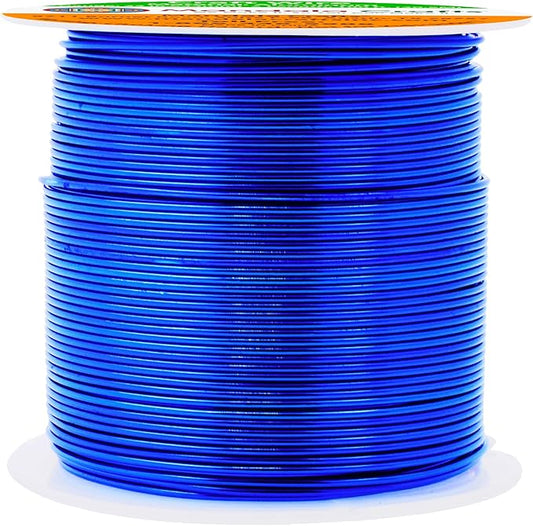Mandala Crafts 22 Gauge Anodized Aluminum Craft Wire for Jewelry Making - 100 FT Colored Flexible True Blue Wire - Bendable for Bonsai Armature Crafting Sculpting