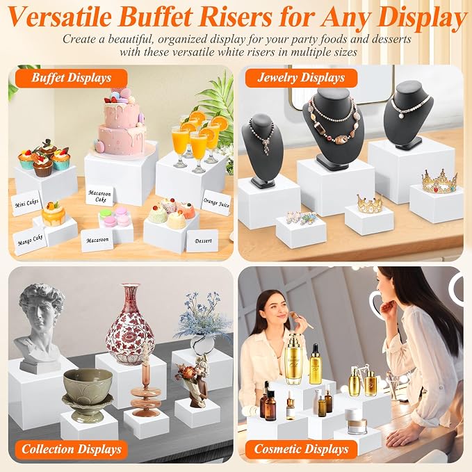 10 Pcs White Acrylic Buffet Risers - Image 4