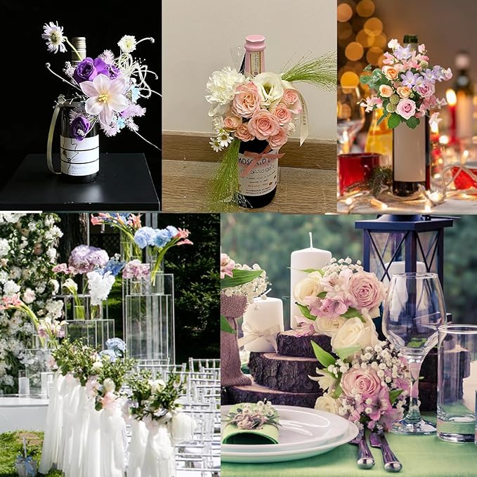 12 Pack Floral Foam Holder Mini Round Hemisphere Floral Foam Blocks with Wire and Tape for Table Wedding Party Wine Flower Bottle Decor