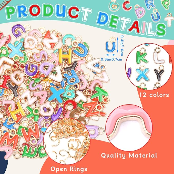 SANNIX 156Pcs/6 Sets Letter Charms - Image 2