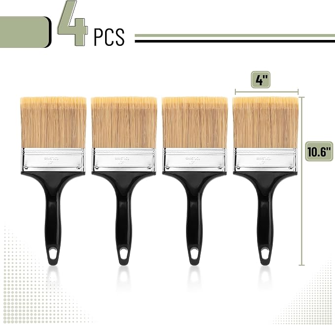 Bates- Paint Brushes, 4 Pack, Flat Paint Brushes | - Image 2