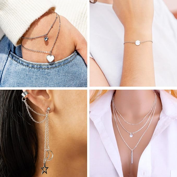 Pandahall 925 Sterling Silver Plated Necklace Chains 16.4 Feet Soldered Cable - Image 3