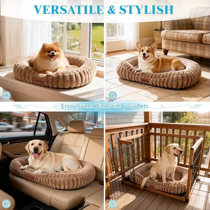 Cute Washable Dog Bed for Small Dogs -Soft Plush Calming Puppy & Cat Bed - Image 8
