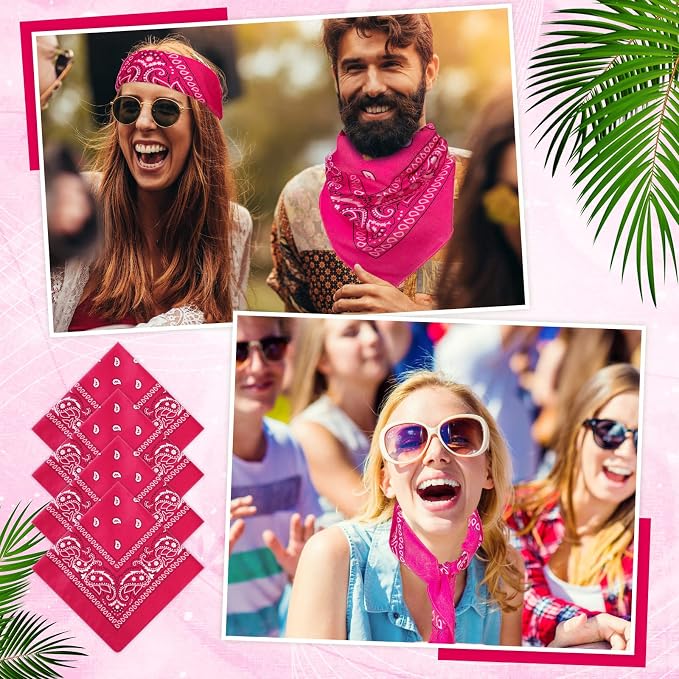 100 Pack Bandanas Unisex Paisley Bandanas Bulk Multi Purpose Cowboy Head Wrap - Image 3